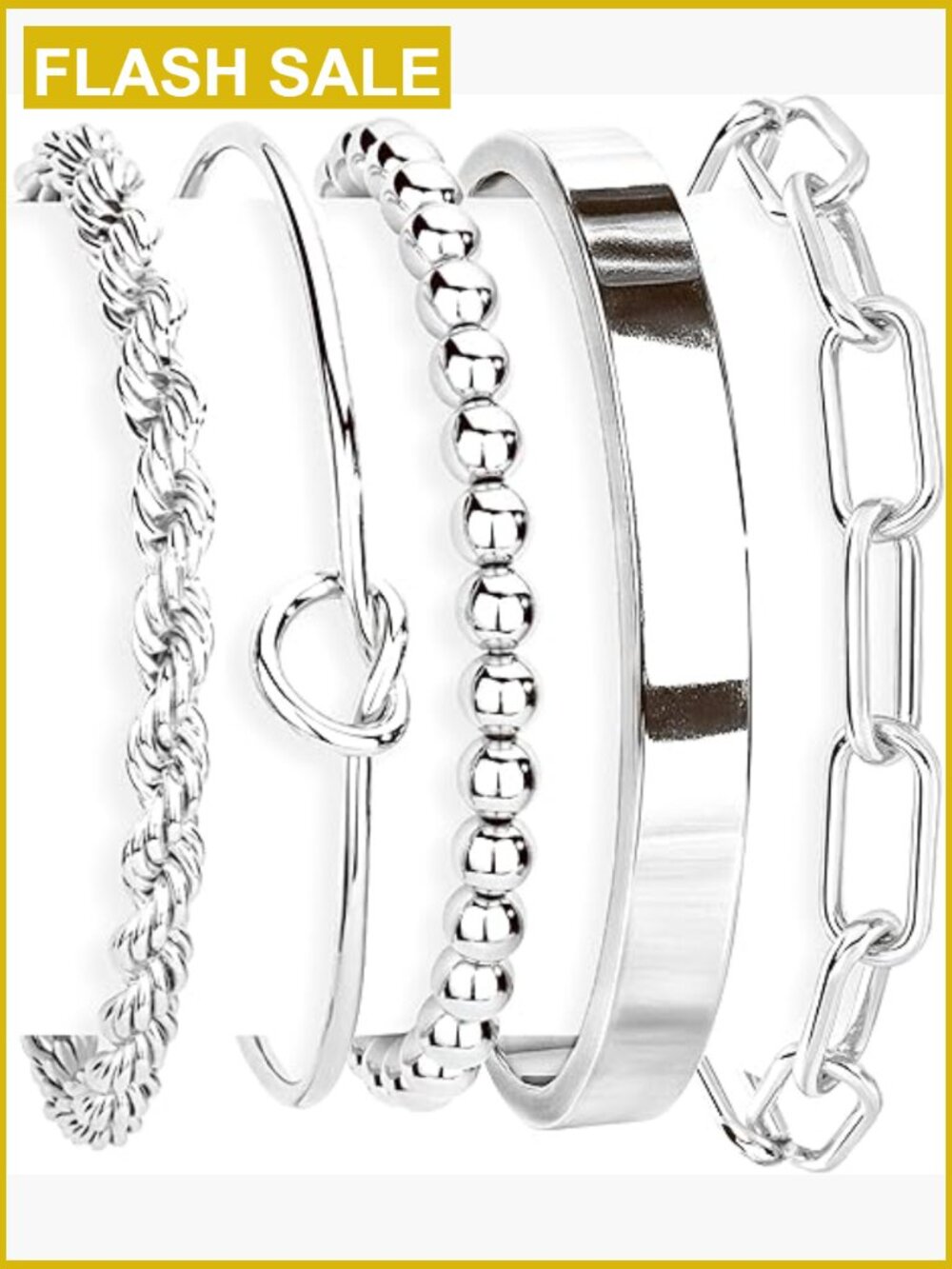 Chunky Cuff Bracelet Set for Women Stackable Gold Bangles